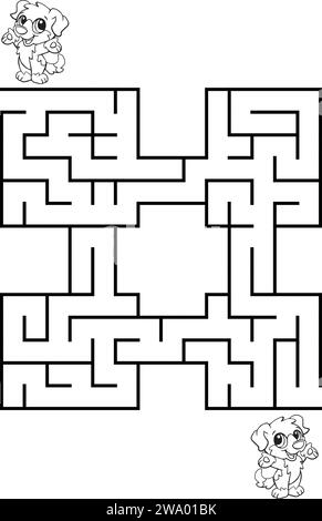 A set of four rectangular labyrinths maze Stock Vector