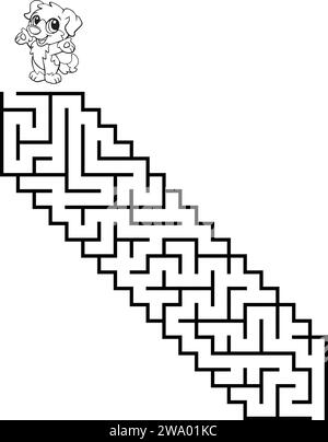 Kids riddle, maze puzzle, labyrinth vector illustration art Stock Vector