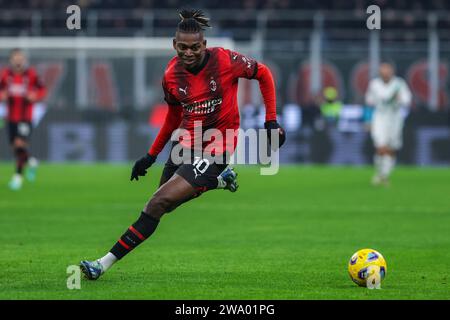 Rafael Leao of AC Milan seen in action during Serie A 2023/24 football match between AC Milan and US Sassuolo at San Siro Stadium, Milan, Italy on December 30, 2023 - Photo FCI / Fabrizio Carabelli Stock Photo