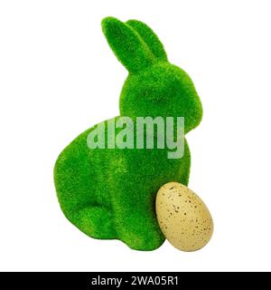 Easter green bunny isolated on white background Stock Photo