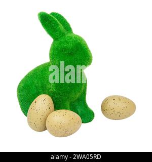 Easter green bunny isolated on white background Stock Photo