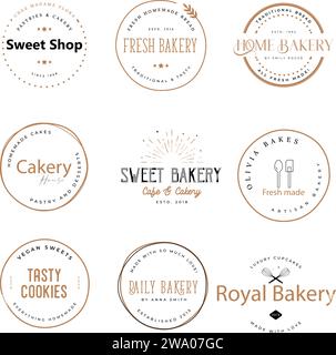 Free Vector | Bakery logo template editable file Stock Vector