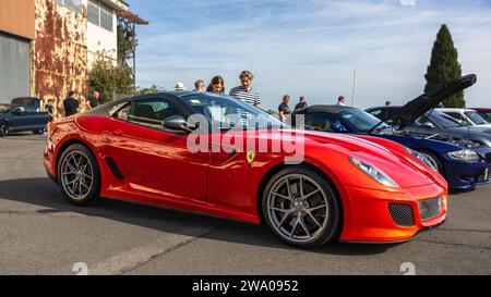 Ferrari 599 GTO, on display at the Bicester Heritage Scramble on 8th October 2023. Stock Photo