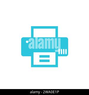 Eco refilable tank printer. From blue icon set. Stock Vector