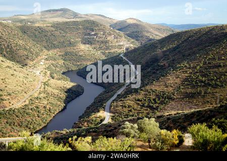 Alto Douro Wine Region, view from the observation point near Vila Nova de Foz Coa, in the district of Guarda, Portugal Stock Photo