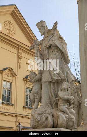 St John Nepomuk Monument, Stein, Krems an der Donau, Lower Austria, Austria, Europe Stock Photo