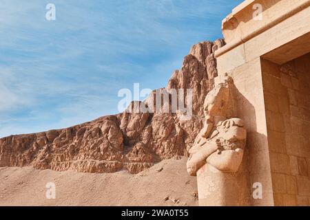 Luxor, Egypt - December 26 2023: Mortuary Temple of Queen Hatshepsut Stock Photo