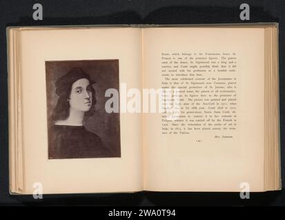 Photo production of a painting, representing a self -portrait of Rafaël, Anonymous, After Rafaël, c. 1882 - in or before 1887 photograph   photographic support albumen print portrait, self-portrait of artist Stock Photo