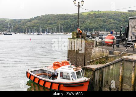 Autumn 2023, Fowey in Cornwall England, small ferry boat to Polruan village,England,UK Stock Photo