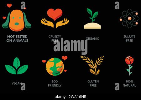 Eco, healthy, organic, natural, vegan green environment logo vector design Stock Vector