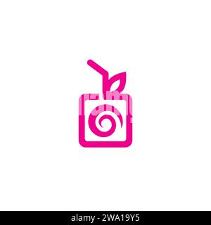 Fruit Juice Logo Simple Design Stock Vector