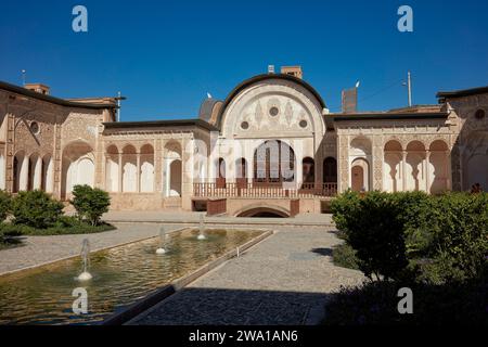 View of the courtyard of the Tabatabaei House, a historic mansion built around 1880 in Kashan, Iran. Stock Photo