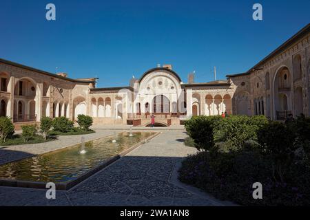 View of the courtyard of the Tabatabaei House, a historic mansion built around 1880 in Kashan, Iran. Stock Photo