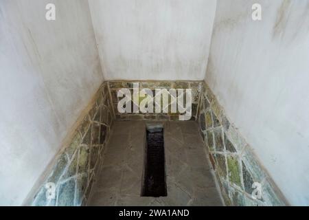 Traditional Persian squat toilet in the Tabatabaei House, a historic mansion built around 1880 in Kashan, Iran. Stock Photo