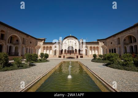 View of the courtyard of the Tabatabaei House, a historic mansion built around 1880 in Kashan, Iran. Stock Photo