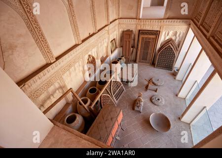 View from above of a storage room in the Abbasi House, traditional rich Persian house built in 1823. Kashan, Iran. Stock Photo