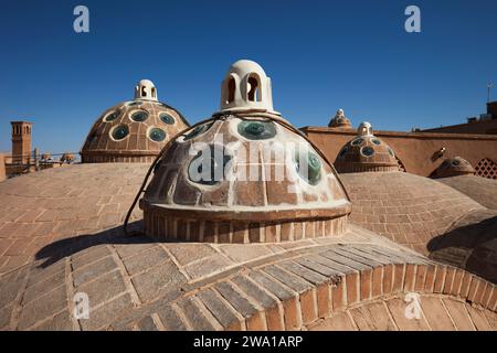 The roof domes of Sultan Amir Ahmad Bathhouse, aka Qasemi Bathhouse, traditional Iranian public bathhouse, which is now a museum. Kashan, Iran. Stock Photo