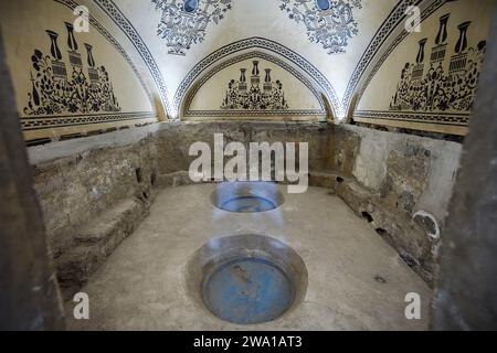 Private bathroom in Sultan Amir Ahmad Bathhouse, aka Qasemi Bathhouse, traditional Iranian public bathhouse, which is now a museum. Kashan, Iran. Stock Photo