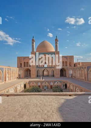 View of the 18th century Agha Bozorg Mosque and its courtyard. Kashan, Iran. Stock Photo