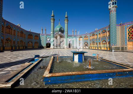 Panoramic view of the Imamzadeh Mohammed Helal bin Ali Shrine and its courtyard in Aran o Bidgol, Iran. Stock Photo