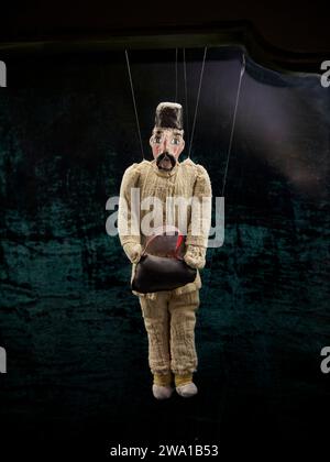 19th century Persian marionette from Nain displayed in the Puppet Museum House, Kashan, Iran. Stock Photo