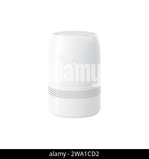 Realistic air purifier, humidifier and conditioner, climate control device, isolated vector. Household appliance for air filter, portable smart air purifier, humidifier or ionizer for air filtration Stock Vector