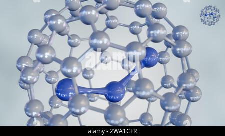 Fullerene C60 molecule 3D scientific model chemical structure Stock ...
