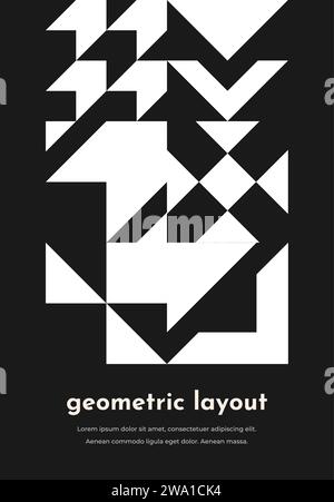 Bauhaus Monochrome Poster With Geometric Pattern. Vector Illustration ...
