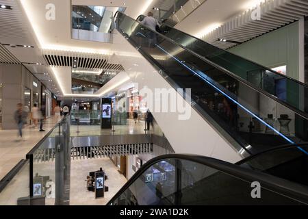 Interior of Emporium Melbourne, a luxury shopping centre with flagship stores over seven levels on the corner of Lonsdale and Swanston street in Melbo Stock Photo