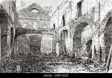 Arco Chato in Santo Domingo church and convent ruins Old Quarters, San Felipe, Panama City. Republic of Panama. Central America. Explorations in the Isthmus of Panama and Darien 1876-1878 by Armand Reclus (1843 - 1927) Old 19th century engraving from Le Tour du Monde 1880 Stock Photo