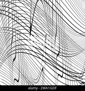 Isolated ink lines on a white background. Modern Illustration set of freehand graphic.Collection of hand drawn line textures. Includes vector scribbles, grid with irregular,horizontal and wavy strokes,doodle patterns. Stock Vector