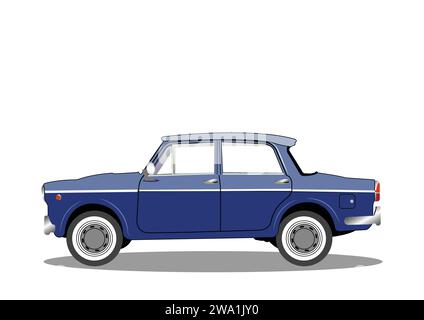Indian taxicab. Side view. Flat vector. Stock Vector