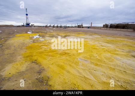 Natural gas development, WY Stock Photo