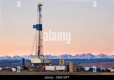 Natural gas development, WY Stock Photo