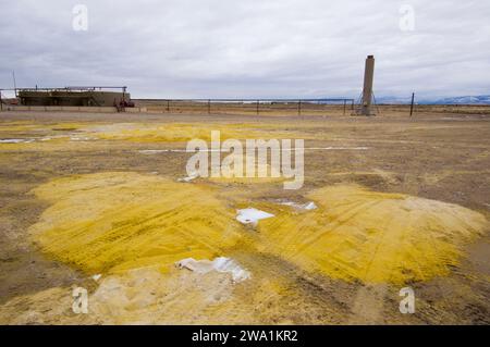 Natural gas development, WY Stock Photo