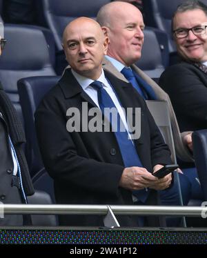 London, UK. 31st Dec, 2023 - Tottenham Hotspur v AFC Bournemouth - Premier League - Tottenham Hotspur Stadium.                           Tottenham Hotspur Chairman Daniel Levy.                                        Picture Credit: Mark Pain / Alamy Live News Stock Photo