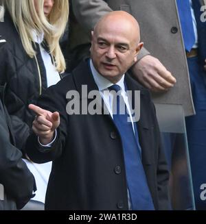 London, UK. 31st Dec, 2023 - Tottenham Hotspur v AFC Bournemouth - Premier League - Tottenham Hotspur Stadium.                           Tottenham Hotspur Chairman Daniel Levy.                                        Picture Credit: Mark Pain / Alamy Live News Stock Photo