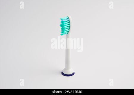 One electric toothbrush head on a white background Stock Photo