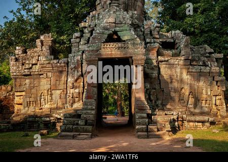 Gate to Banteay Kdei Temple in Angkor complex, Siem Reap province, Cambodia. Stock Photo