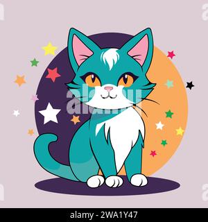 Cute cat vector cartoon design Stock Vector