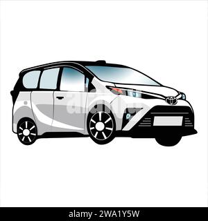 White toyota car vector design brand car illustration design Stock Vector