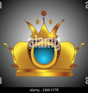 Golden crown VIP king icon Vector design isolated view loyalty free vector illustration Stock Vector