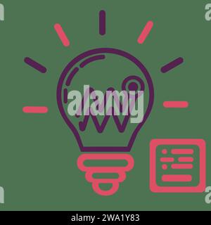Vector business growth light icon design bulb silhouette design Stock Vector