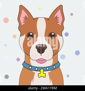 Bull dog vector design isolated view dog illustration Stock Vector