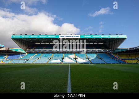 Leeds, UK. 01st Jan, 2024. A general view inside Elland Road Stadium ahead of the Sky Bet Championship match Leeds United vs Birmingham City at Elland Road, Leeds, United Kingdom, 1st January 2024 (Photo by James Heaton/News Images) in Leeds, United Kingdom on 1/1/2024. (Photo by James Heaton/News Images/Sipa USA) Credit: Sipa USA/Alamy Live News Stock Photo