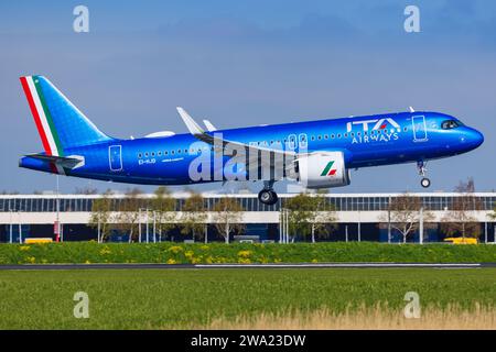 Amsterdam, Netherland - April 28th 2022: ITA Airways A320 at Amsterdam Airport Stock Photo