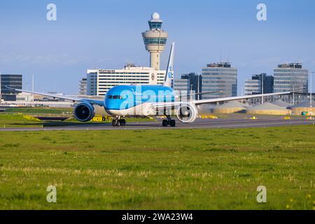 Amsterdam, Netherland - April 28th 2022: KLM Boeing 100th 787 at Amsterdam Airport Stock Photo