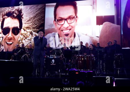 Mexico City, Mexico. 01st Jan, 2024. December 31, 2023, Mexico City, Mexico: Panamanian singer-songwriter Ruben Blades at the New Year's Eve concert at the Glorieta del Ahuehuete in Mexico City. on December 31, 2023 in Mexico City, Mexico (Photo by Luis Barron/Eyepix Group/Sipa USA). Credit: Sipa USA/Alamy Live News Stock Photo