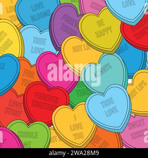 Sweethearts Candy Set Flat Style Design Vector, Vectors