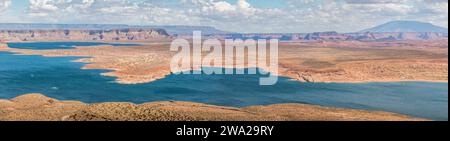 Panoramic view over the Wahweap Bay in Utah Stock Photo